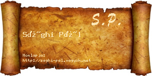 Sághi Pál névjegykártya