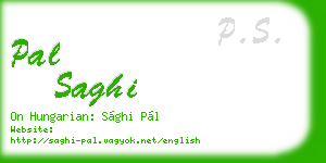 pal saghi business card
