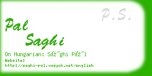 pal saghi business card